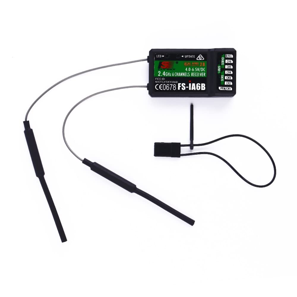 Fasizi FS-iA6B Receiver 2.4G 6CH with Double Antenna Compatible Flysky i6 FSI6X i10 Transmitter Remote Control