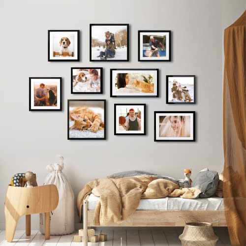 upsimples 12x12 Picture Frame Set of 3,Display Pictures 8x8 with Mat or