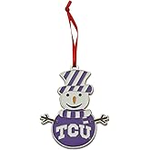 TCU (Texas Christian University) Horned Frogs Snowman Metal Christmas Ornament