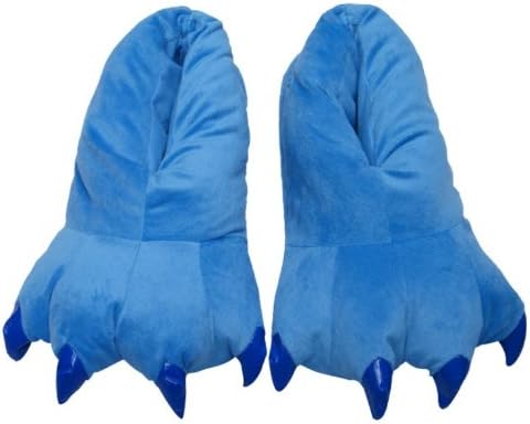 Winter Cute Cartoon Animal Lovers Home Shoes Warm Shoes Dinosaur Claws Stitch Easily Bear Slippers Can Wear Between 5.5-8 yards (Blue)