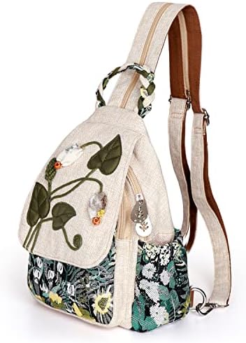 Embroidered Floral Boho Mini Backpack Lightweight Canvas Daypack Casual Travel Amazon.com: ALAZA Books and Cute Cozy Things Mini Backpack  main image 4