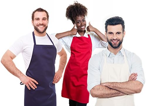 Patriotic Bib Apron 3-Pack Red White Blue Restaurant Quality Apron with Cell Phone Pocket 4th of July! Celebration of Independence Apron Set