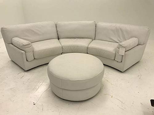 Curved Sectional with Ottoman, White