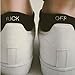 UNKE Mens Cotton Ankle Socks, Fuck Off Letter Print Low-cut Liners Sweat Proof Sport Socks,Black