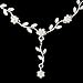 FHMZ Bridal Wedding Prom Fashion Jewelry Set Crystal Pearl Beautiful Flowers Vine Necklace Silver