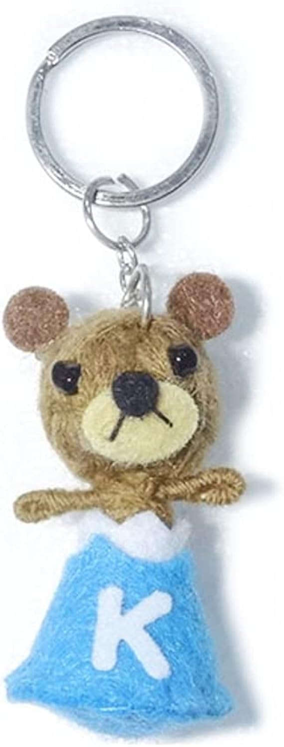 Amazon Co Jp くまくまお イニシャルキーホルダー 富士山 くまお大噴火 K 服 ファッション小物