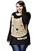 Allegra K Ladies Plus Size Cat Head Prints Batwing Sleeves Autumn Tee Shirt Black 2X