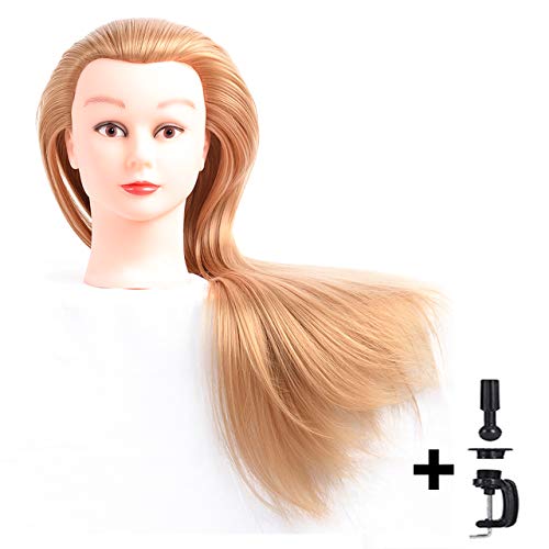 Cosmetology Mannequin Head With Synthetic Hair And Adjustable