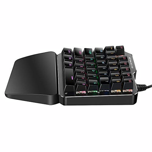 Shan-S K7 Wired Gaming Keypad with RGB Backlight 35 Keys Ergonomic One-Handed Keyboard for Computer PC Laptop LED 7 Color Backlit Keycaps Key Cap Board USB Keybord Player - Thumbnail 5