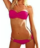 Akee Ultra Sexy Bikini Set /Twist Push up Top /Gold Ring Bottom By GoldenAcre