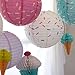 Just Artifacts 3pcs 12-Inch Sweet Treat Party Hanging Paper Lantern Kit (Sprinkles)
