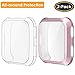 QIBOX Screen Protector Case Compatible Fitbit Versa (2-Pack), All-Around Protective Screen Cover Bumper Shell Soft TPU Plated Case Compatible Fitbit Versa Smartwatch Version