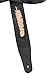 Walker & Williams CVG-115 Black Leather Padded Guitar Strap Hand Tooled Feather For Acoustic, Electric, And Bass Guitars