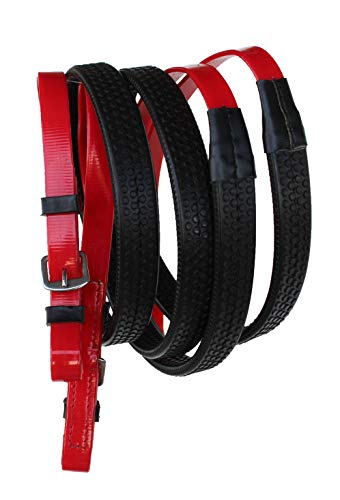 PRORIDER Equine Horse Biothane English Bridle Noseband Tack Reins Red 40HS72RD