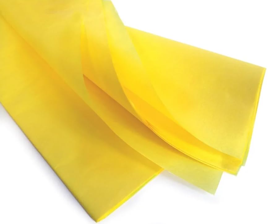 GOOD STUFF Pack of 10 Yellow Tissue Paper Sheets - Size 26" x 20" - Perfect for Gift Wrapping, DIY and Crafts (Yellow)
