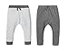 Organic Cotton Jogger Pants | Boy 2 Pack Pull On Tapered Ankle Bottoms | Newborn Infant to Toddler | By Lamaze Organic Baby | Grey | 3 Mos