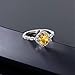 Gem Stone King 1.74 Cttw Yellow Citrine and White Moissanite Solitaire Ring For Women | 925 Sterling Silver | Cushion Cut 7MM | Gemstone Birthstone | Available In Size 5, 6, 7, 8, 9