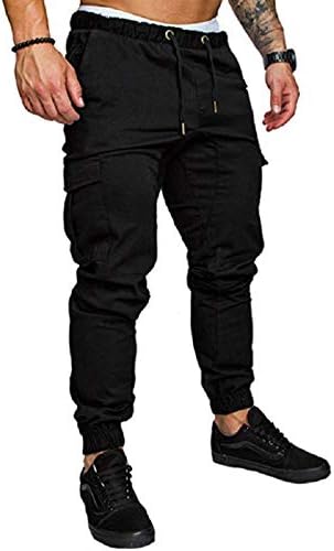 Percy Perry Mens Athletic Workout Sweatpants Casual Trousers with Cargo Pockets