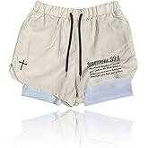 CROWN Anime Compression Shorts - Breathable Stretch Gym Short with Pockets
