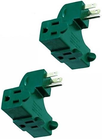 3-Outlet Right Angle Wall Tap - 3-Outlet Splitter - UL Listed - Slim - 2-Pack
