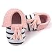 Voberry® Infant Toddlers Baby Boys Girls Soft Soled Tassel Crib Shoes PU Moccasins (0~6 Month, Pink stripe)