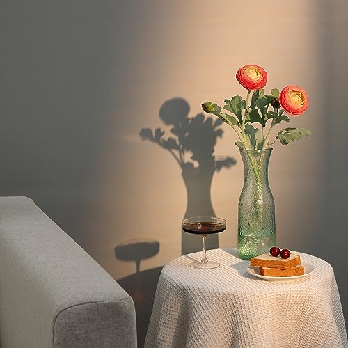 QENUIITEA Set of 4 Tall Flower Vases Clear, 10.6 Inch Assorted Color Glass Vase Round Floral Bottles Decorative for Centerpieces Home Office Decoration Wedding Reception Table Decor