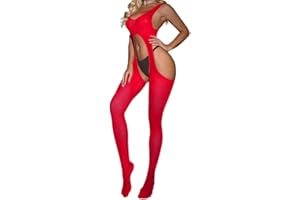 CZSABXY Womens Fishnet Bodysuit Lingerie Mesh Body stockings One Piece Jumpsuit Rave Outfits For Women