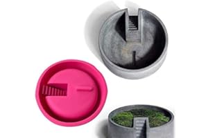 NINEXY Silicone Flower Pot Mold,3D Handmade Concrete Mold Succulent Flower Pot Vase Round Ladder Clay Craft Casting Silicone Mold for Plaster