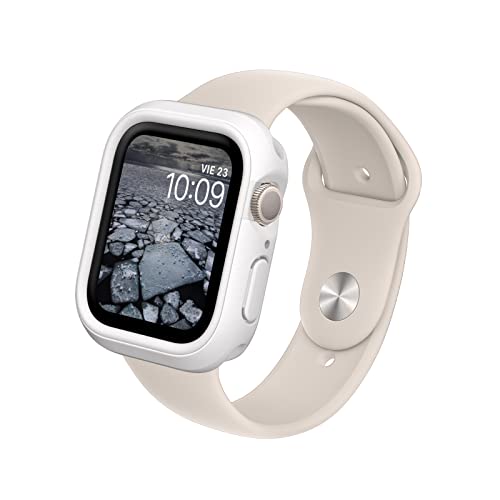 Funda Bumper RHINOSHIELD Compatible con Apple Watch Serie 9/8 / 7 [45mm] | Funda Protectora Delgada, Ligera y antimpactos - Blanco Clásico