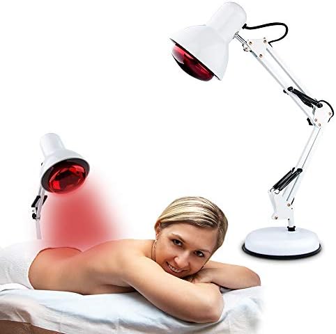 Near Infrared Light Heat Lamp Red Light Therapy Set for Body Muscle Joint Pain Relief with Improve Sleep Bood Circulation Shoulder Back Home Serfory 110V๏ผwith Bulb)๏ผ