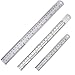 3 Pieces Stainless Steel Ruler, Viaky Metal Rulers 12 Inch(30cm) + 8 Inch(20cm) + 6 Inch(15cm), School Workshop Office Straight Ruler for Imperial and Metric Measurements