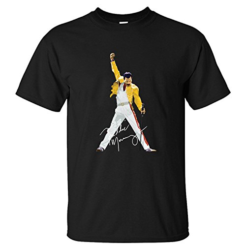 WPAD Men's Queen Band Freddie Mercury Autograph Sign T-shirt