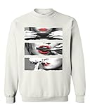 Shop4Ever® Blunt Roll Red Lips Crewneck Weed Smoker Sweatshirts