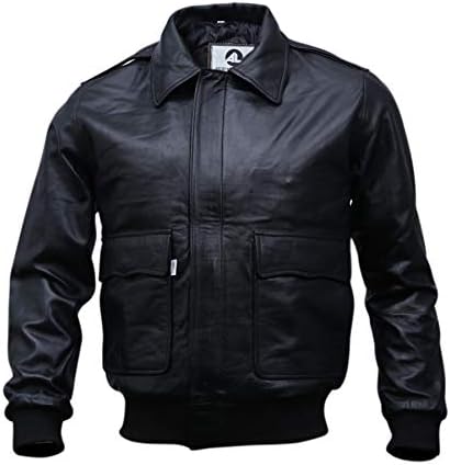 Amazon.com: Mens Genuine Black Hooded Bomber Leather Jacket | Real