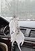 MLOVESIE Car Charm Rear View Mirror Hanging Ornament Feather Home Decor Sweater Chain Necklace (White)