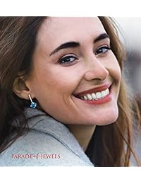 Pendientes de gota de oro blanco o amarillo de 14 quilates con piedra preciosa de corte acolchado (0.315 in)