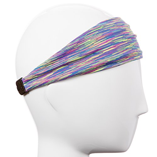 Hipsy Xflex Space Dye Adjustable & Stretchy Wide Headbands for Women (Space Dye Purple Multi)