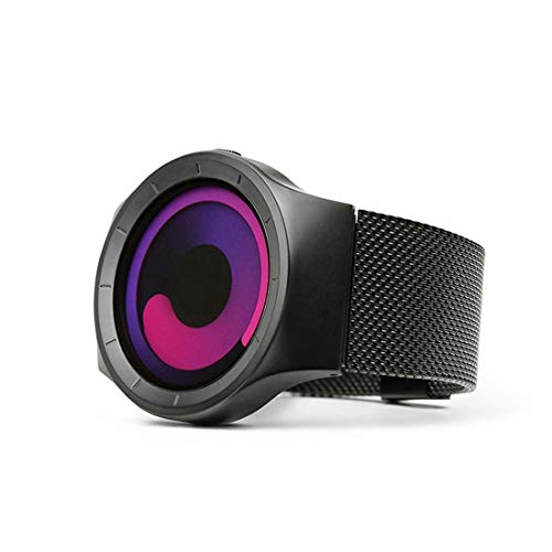 BOFUTE Men\'s Swirl Dial Quartz Waterproof Business Casual Watch with Stainless Stee Mesh Band Silver