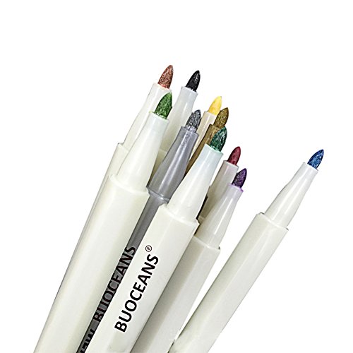 Fine Metallic Markers Paints Pens,Metal Art Permanent Medium-Tip,Stained Glass Paint Markers for Painting Rocks,Black Paper,Photo,Album,Gift Card Making,Christmas Present,DIY Craft Kids,10pcs/Set - Thumbnail 6