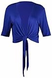 PurpleHanger Women's Plus Size Tie Up Shrug Cropped Bolero Top