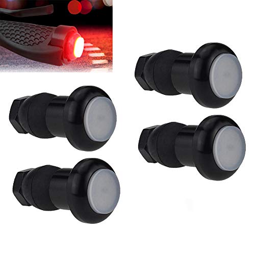 Rpuomtz Turn Signal LED Lights for Bicycle Handlebar Mini End Caps Strobe Side Light Handlebars Plugs Blinker Warning Lights (Black)