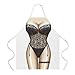 Attitude Aprons Fully Adjustable Black Lingerie Apron, White, One Size Fits Most