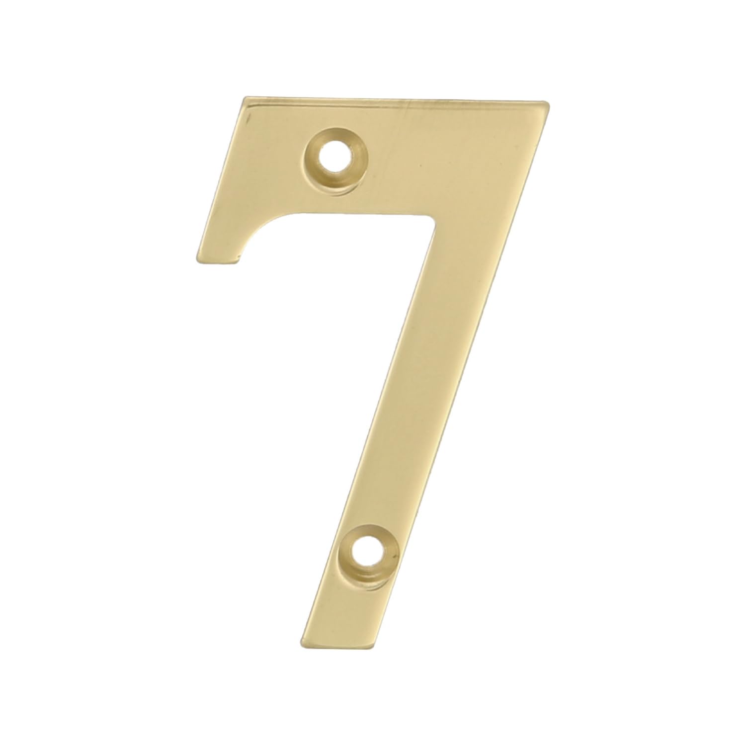 Amig Number 7 Polished Brass Indoor and Outdoor Screw Hole 100mm for Portals, Walls or House Faces, Gold Finish