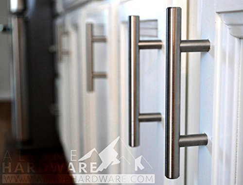 [50 Pack] Bar Handle Pull: Fine-Brushed Satin Nickel Finish | 3.75" (3-3/4") 96mm Hole Center | Kitchen Cabinet Hardware/Dresser Drawer Handles By: Alpine Hardware (3.75 IN C to C, 50 Pack) - Thumbnail 7