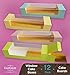 Cookeezz Couture - Colored Window Cake Box 12 x 3.75 x 2.75 Inch boxes Auto Popup Great for Bakery , Cakes , Cupcake - Assorted 12 Pack Boxes in 4 pastel colors also INCLUDED with 12 Cake Boards