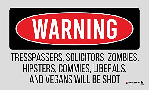 Tekmat Trespassers Will Be Shot Floor Mat Oil Resisitant. Waterproof, Washable