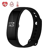 WEMOSI Fitness Tracker - Heart Rate Blood Pressure Monitor - Bluetooth Wireless Smart Bracelet - Water Resistant Outdoor Activities Tracker - for Android IOS Smart Phones