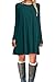 MOLERANI Women's Casual Plain Long Sleeve Simple T-Shirt Loose Dress (S, Dark Green)