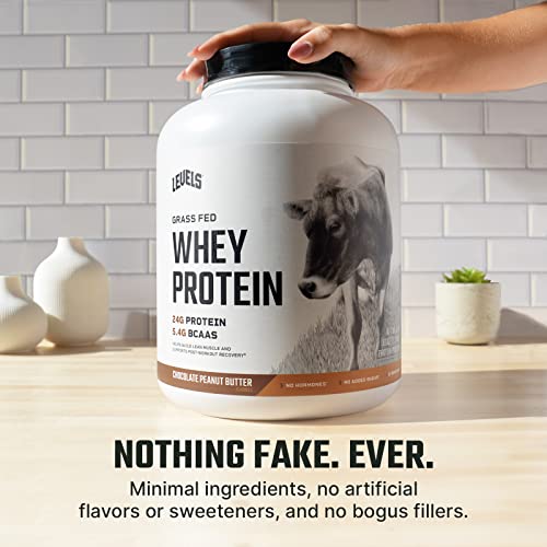 Levels Grass Fed 100 Whey Protein, No GMOs, Chocolate Peanut Butter