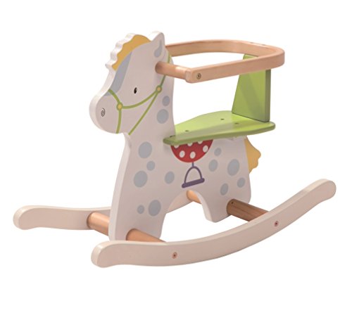 roba Schaukelpferd 'kleiner Racker', Schaukeltier aus Holz mit Bedruckung, Schaukelsitz mit abnehmbarem Schutzring, Schaukelspielzeug ab 12 Monate – Bild 3